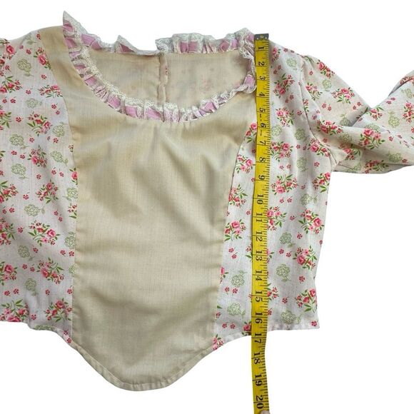 Handmade Pink Roses & Cream Colonial 1700’s Style Shirt & Skirt Set Size Small - Picture 13 of 16